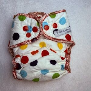 Sloomb bamboo fleece diaper with Multicolor Snaps, size Medium
